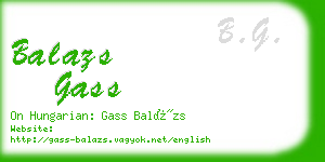 balazs gass business card